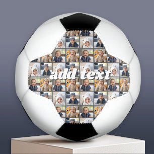 4 Photo Collage Duplicated All Over Can Edit Colou Soccer Ball