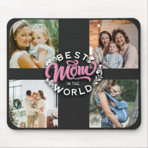 4 Photo Collage Family Memory Mother's Day Mouse Pad