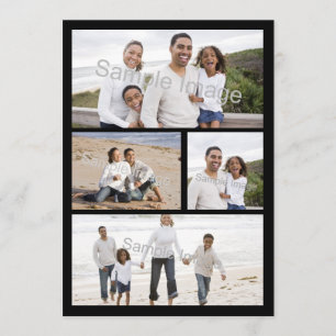 4-Photo Collage Flat Greeting Card or Invitation
