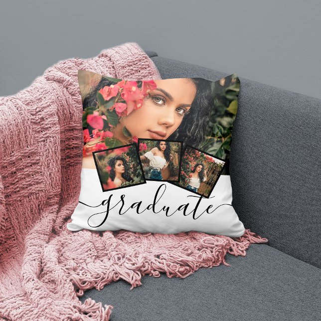 4 Photo Collage Grad Graduate Personalised Cushion (Creator Uploaded)