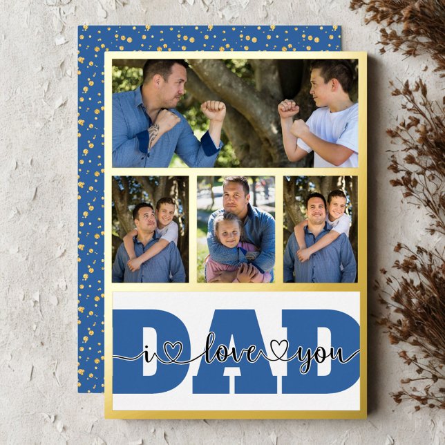 4 Photo Collage "I Love You Dad" Quote Gold (Creator Uploaded)