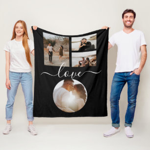 4 Photo Collage Love Personalised Fleece Blanket