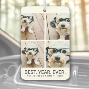 4 Photo Collage Minimalist - Best Year Ever Car Air Freshener