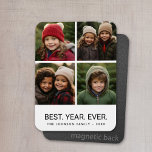 4 Photo Collage Minimalist - Best Year Ever Magnet<br><div class="desc">Use your favourite photo or pictures to make a fun keepsake to share with friends. A minimalist design with only snapshots and a text block.</div>