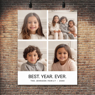 4 Photo Collage Minimalist - Best Year Ever Poster