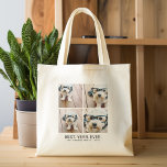 4 Photo Collage Minimalist - Best Year Ever Tote Bag<br><div class="desc">You can use Instagram photos for this design. Use 4 square pictures to create a unique and personal gift. Or you can keep the hipster puppy and make a trendy keepsake. If you need to adjust the pictures,  click on the customize tool to make changes.</div>
