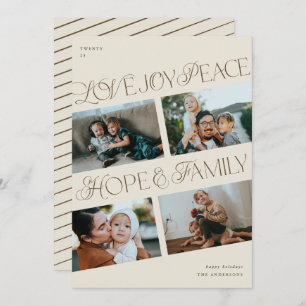 4 Photo Collage Minimalist Chrismtas Holiday Card