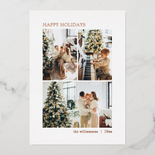 4 Photo Collage Minimalist Elegant Rose Gold