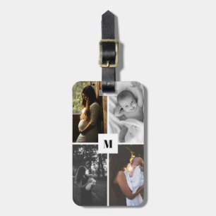 4 - Photo Collage Modern and Elegant Monogram Luggage Tag
