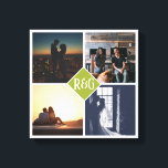 4 Photo Collage Monogrammed Canvas Print<br><div class="desc">4 Photo Collage Monogrammed created by you personalised wall art -  Canvas Print from Ricaso - add your own photographs and text to this great  canvas</div>