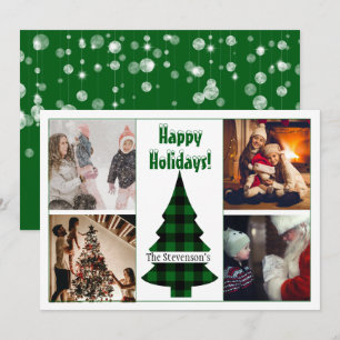 4 Photo Collage Personalised Holiday Card