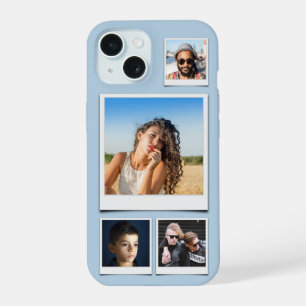4 Photo Collage Powder Blue iPhone 15 Case