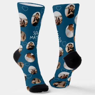 4 Photo Collage Sole Mates (funny play on soul) Socks