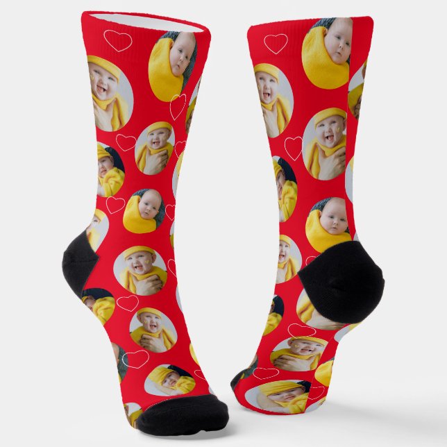 4 Photo Collage Template Make Your Own Fun Socks (Angled)