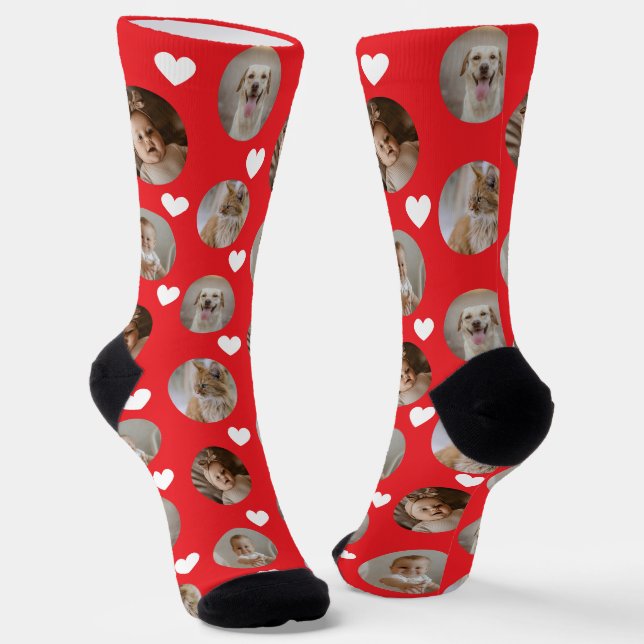 4 Photo Collage Template Make Your Own Fun Socks (Angled)