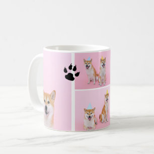 4 Photo collage template personalised dog paw Coffee Mug