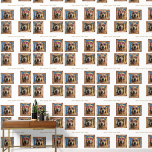 4 Photo Collage Vintage Frame Dogs Pets Family Wallpaper