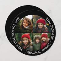 4 Photo Collage with Curvature Custom Text Around