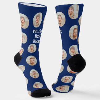 4 Photo Collage Worlds Best Mum Socks