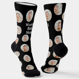4 Photo Collage Worlds Best Mum Socks