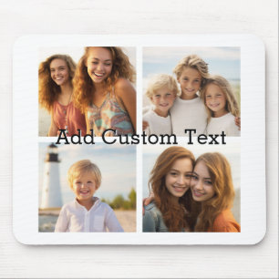 4 Photo Collage - you can change background color Mouse Pad