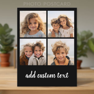 4 Photo Collage - you can change background colour Postcard