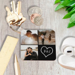 4 Photo Custom Collage Initial Heart Personalised Key Ring<br><div class="desc">Create a Custom 4 Photo Custom Collage Initial Heart Personalised keyring from Ricaso</div>