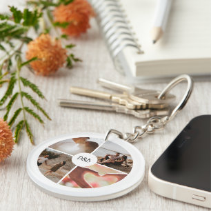 4 Photo Custom Collage Personalised Key Ring