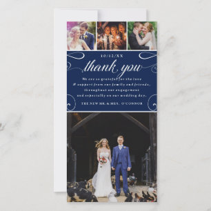 4 Photo Custom Colour Wedding Thank You Photocards Card