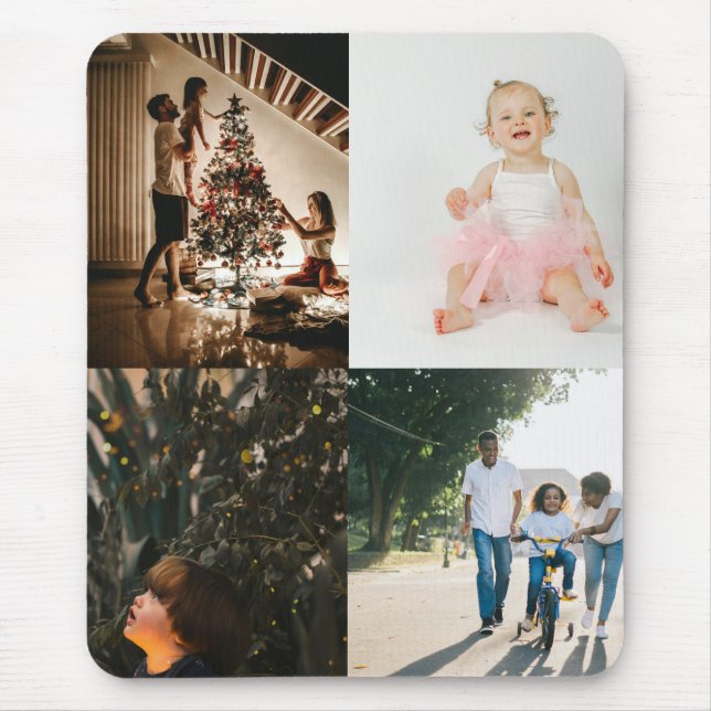 4 Photo Custom Personalised Collage Mouse Pad (Front)