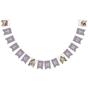 4 Photo Engagement Party Purple Bunting Flags