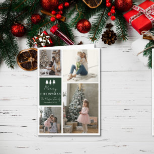 4 Photo Family Christmas Card Trees Design