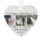 4 Photo First Christmas as Mr & Mrs Faux Marble