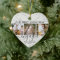 4 Photo First Christmas Engaged Faux Marble Heart
