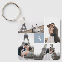 4 Photo Gallery Dusty Blue Monogram