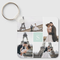 4 Photo Gallery Mint Green Monogram