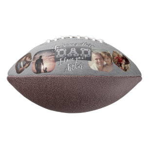4 Photo - Happy Father’s Day Brushed Metal Football