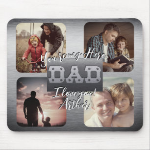 4 Photo - Happy Father’s Day Metal Theme Mouse Pad