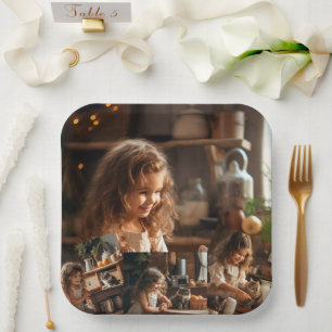 4 photo Image holder Paper Plate