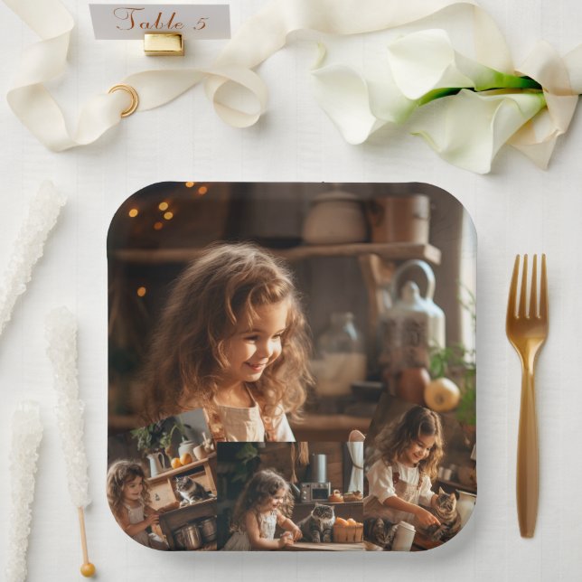 4 photo Image holder Paper Plate (Wedding)