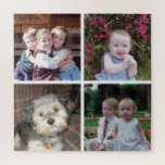 4 Photo Instagram Collage with White Background Jigsaw Puzzle<br><div class="desc">Use 4 square pictures to make a unique and trendy photo collage. A simple grid with 4 photos can be included. The white background can be changed in the advanced design area. If you need to move anything around,  click on the customise button to make changes.</div>