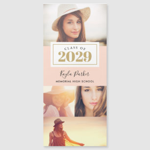 4 Photo Magnetic Graduation Announcement Cards