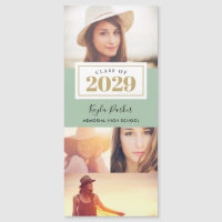 4 Photo Magnetic Graduation Announcement Cards