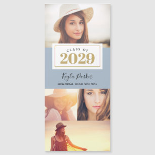 4 Photo Magnetic Graduation Announcement Cards