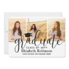 4 Photo Modern Elegant Script Graduation Party