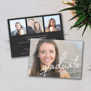4 Photo Modern Graduation Photo Announcement