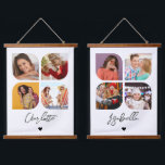 4 Photo Modern Trendy Simple Personalised Names Hanging Tapestry<br><div class="desc">4 Photo Modern Trendy Simple Heart Personalised Name Hanging Tapestry features four of your favourite photos with your personalised name in elegant black calligraphy script accented with a love heart. Personalise by editing the text in the text box provided. Perfect for birthday, Christmas, Mother's Day, baby showers, bridal showers, mum,...</div>