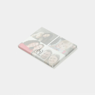 4 Photo Monogram Personalise Post-It Notes