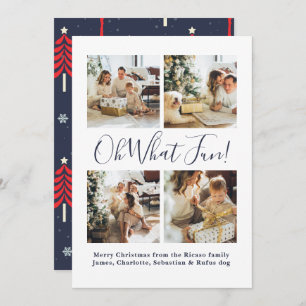 4 Photo oh What Fun Nordic Christmas Holiday Card