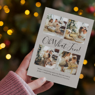4 Photo oh What Fun Nordic Christmas Holiday Card